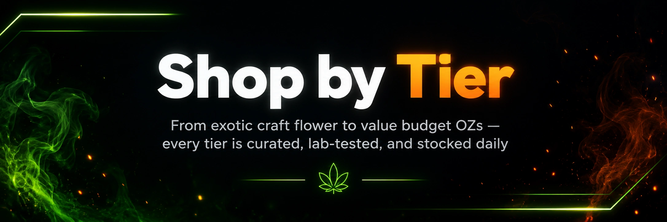 Shop by Tier โ From exotic craft flower to value budget OZs